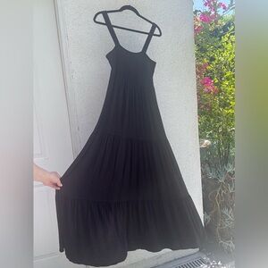 LOFT Black Tiered Maxi Dress